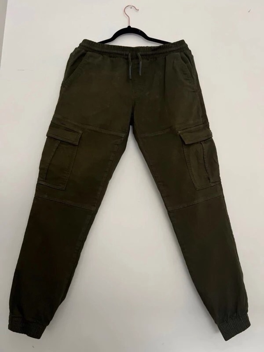 Men's Olive Cargo Jogger Pants - Unbranded